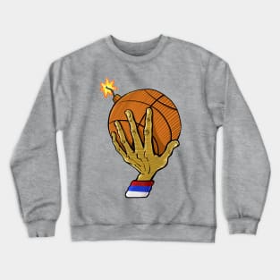 hand holding a basketball Crewneck Sweatshirt